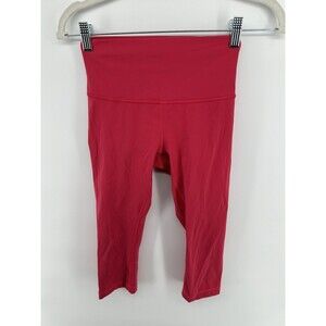 Lululemon Wunder Under High Rise Crop Pant Luxtreme - Salmon Pink- Size 4